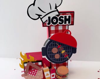 BBQ 3D Letter Barbecue Theme Party Decorations Picnic Theme Custom 3d Letter Summer and Grill Party Table Decor Bbq Theme Centerpiece