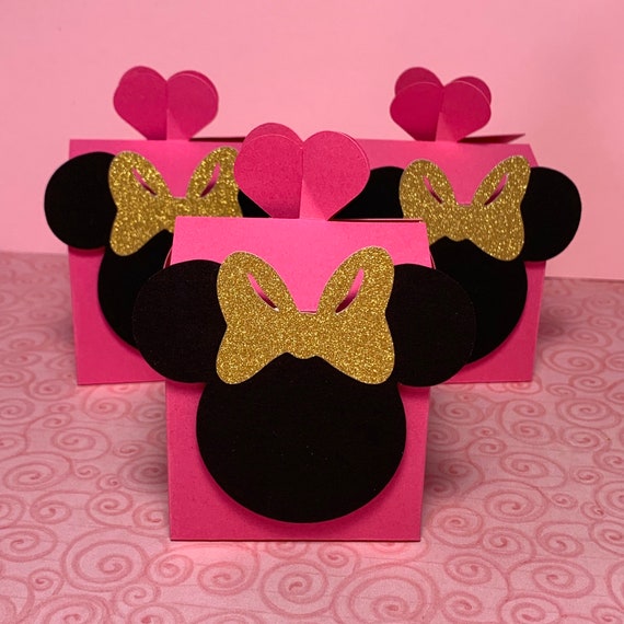 Minnie Mouse Favor Boxes, Minnie Mouse party decorations, mickey mouse party favors, minnie and mickey party decor, small candy box Il_570xn