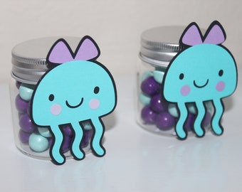 Jelly Fish Favor Tags Under the Sea Party Decorations Ocean Party Decor Under the Sea Theme Party Jelly Fish Cupcake Toppers