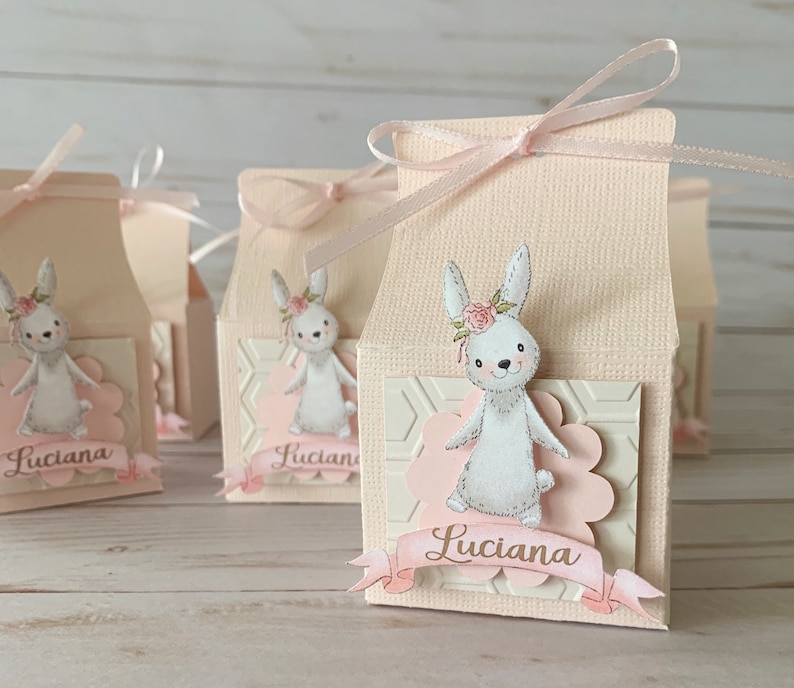 Bunny Favor Boxes, Easter Bunny Candy Box, Bunny Birthday Party Decorations, Cute Bunny Favor Boxes, Personalized Favor Box, Easter Party image 3