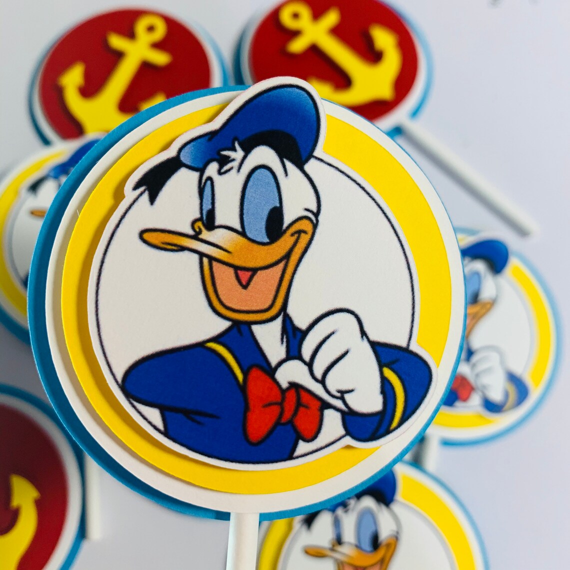 Donald Duck Cupcake Toppers Donald Duck Party Decorations Etsy