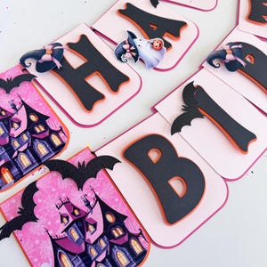 Pink Halloween Ghost Birthday Banner Halloween Party Decorations Pink Ghost Halloween Theme Party Spooky Halloween Pink Boo Banner