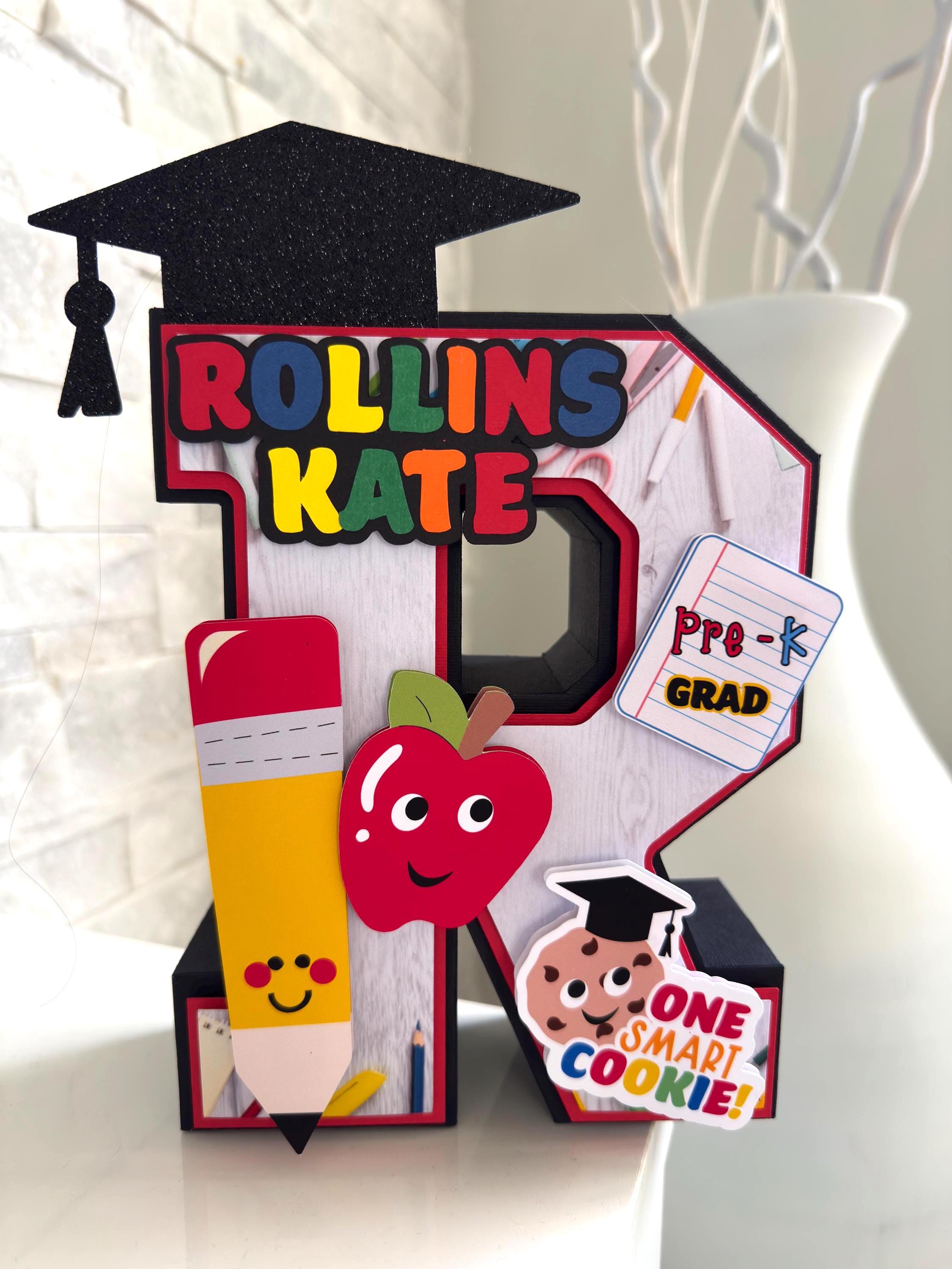 3d Grad Signs Pre K Graduation 3D Letter Pre Kinder Graduation Theme Party ...