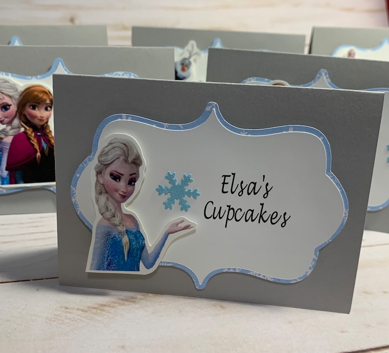 Frozen Party food tents, Frozen party food labels, Frozen party decorations, Frozen theme party, Frozen table tents, Frozen food cards image 5