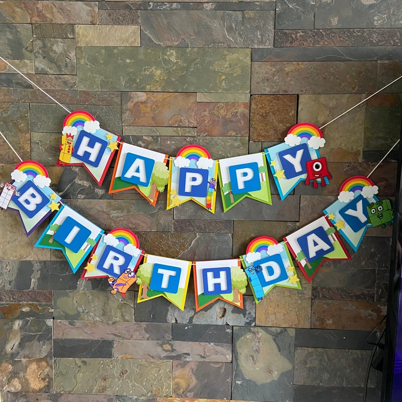 Number Blocks Banner Numbers Party Decorations Number Blocks Etsy