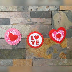 Valentines Day Love Banner Valentines Day Decor Hearts Theme Valentines Day Garland Love Valentines Day Theme Party Love and Hearts Bunting