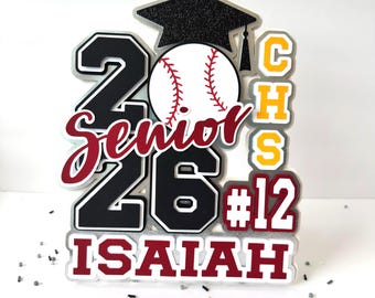 Personalized Graduation Party Centerpiece Senior Night Table Decor Baseball Senior 2026 Grad Party Decor Senior Night Baseball Team Gift