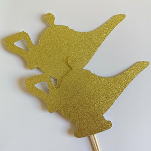 Genie Lamp centerpieces, Aladdin Genie Lamp party die cuts, Aladdin Party decorations, Genie Lamp cake topper, Arabian Nights party die cuts