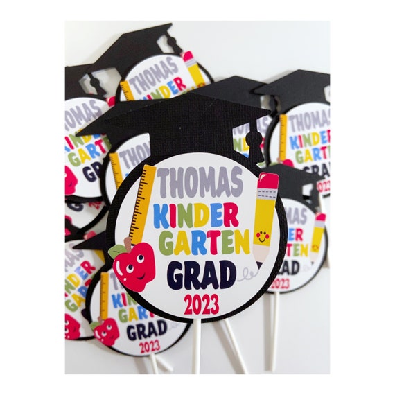 Kindergarten Cupcake Toppers, Kindergarten graduation party decorations