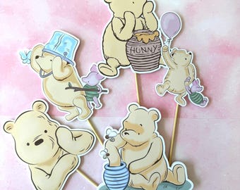 Winnie The Pooh Party Centerpieces, Winnie The Pooh Baby Shower Decor, Classic Winnie The Pooh Theme Table Decor, Winnie the Pooh Diecuts