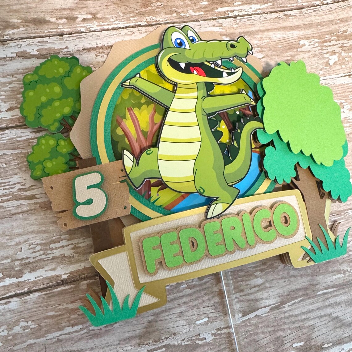Python And Gator Cake Topper Alligator Cake Topper Alligator Theme Party Decorations Crocodile Theme ...