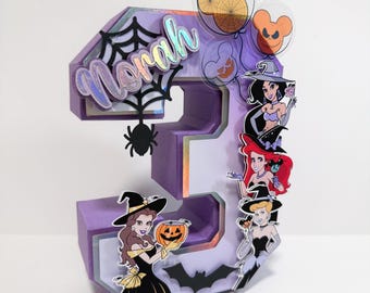 Halloween Princess 3D Number Halloween Witch Princess Party Decorations Princess Theme Party Custom 3d Letter Halloween Party Table Decor