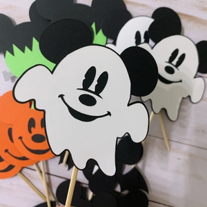 Halloween Mickey Mouse Cupcake Toppers Mickey Mouse Halloween Theme Party Decorations Mickey and Friends Cupcake Toppers Halloween Party