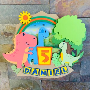 Dinosaur Cake Topper Dinosaurs Birthday Party Decorations Dinosaur Theme Party Personalized Dinosaur Cake Topper T Rex Party Cake Topper