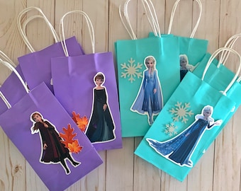 Frozen 2 Party favor bolsas, Elsa y Anna fiesta fiestas bolsas, Frozen party decoraciones, Frozen theme party favor bags, Frozen gift bags