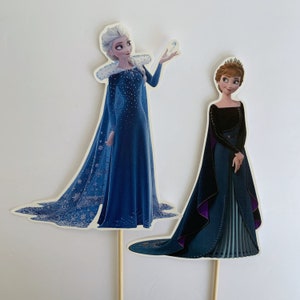 Frozen 2 Party Centerpieces, Frozen Party decorations, Elsa and Anna party die cuts, Frozen theme party, Frozen toppers, Frozen Centerpiece image 3