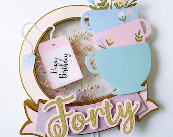 Decorazione per torta a tema Tea Party, decorazioni per feste di compleanno a tema Tea Party, decorazione per torta a tema Tea Party, decorazioni per feste di compleanno a tema Tea Party.