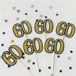 60er Geburtstag Cupcake Toppers, 60er Geburtstag Cupcake Toppers, 60er Geburtstag Motto Party, 60er Geburtstag Cupcake Toppers