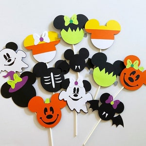 Halloween Mickey Mouse Cupcake Toppers Mickey Mouse Theme Party Halloween Party Decorations Halloween Mickey Mouse and Friends Party Toppers