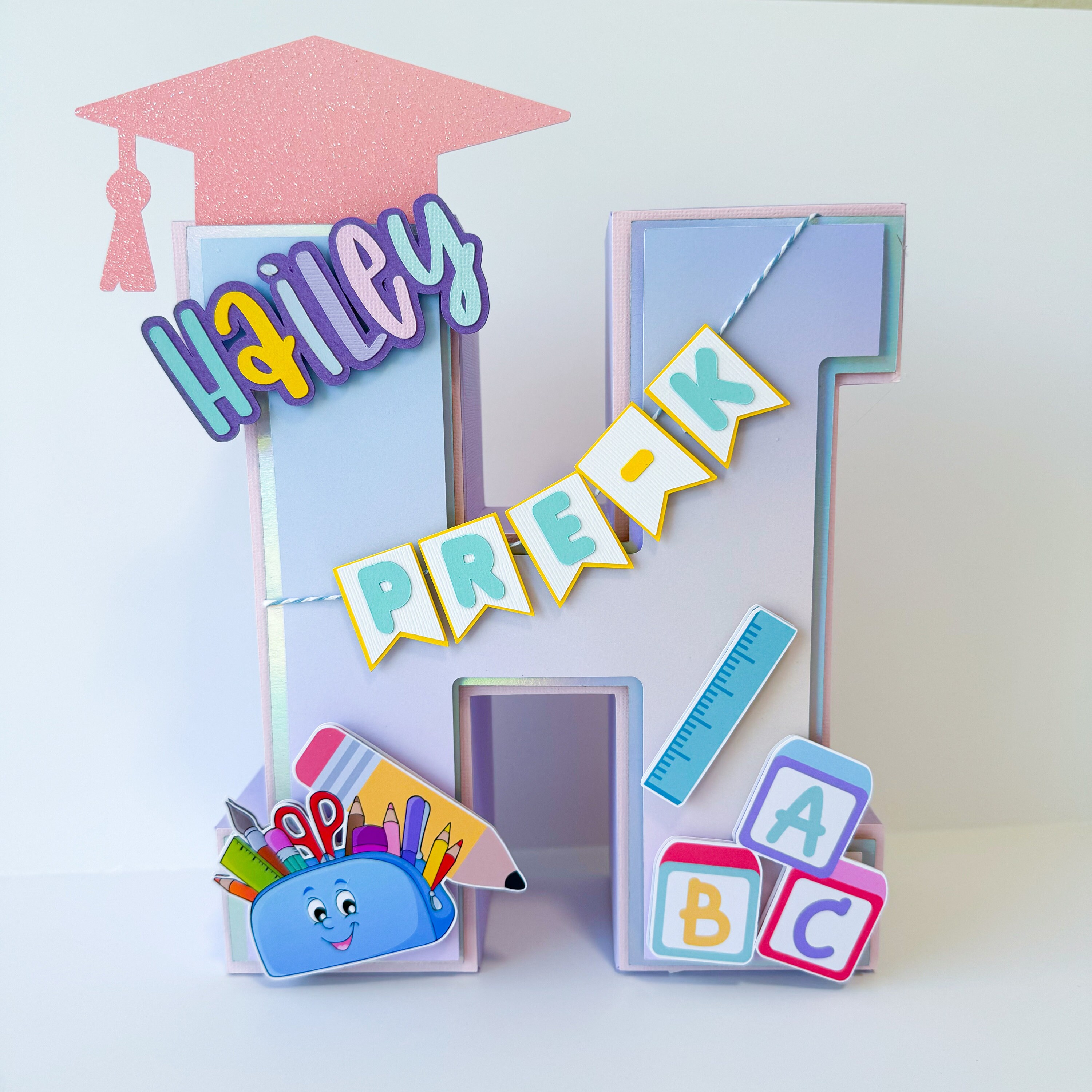 Letter Grad Gift Pre K Graduation 3D Letter Kindergarten Graduation Party Decorations ...