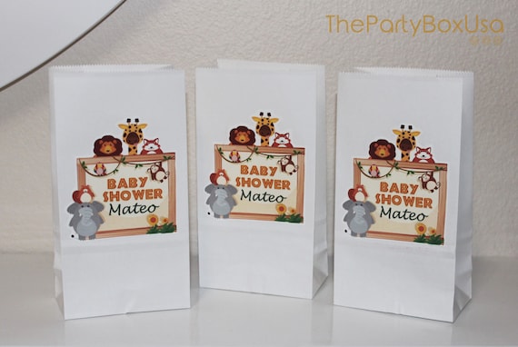 Safari Popcorn box, Jungle party favor bag, Safari candy or treat bag, Safari birthday party, Jungle animals party decorations, Jungle party Il_570xn