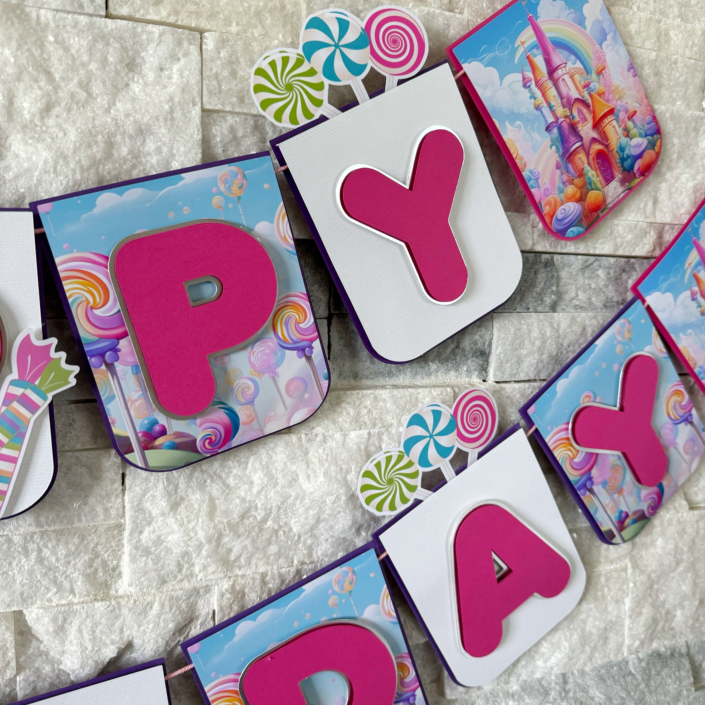 Candyland Happy Birthday Banner 