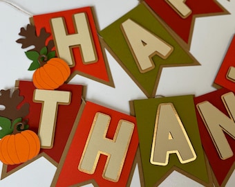 Pancarta de Feliz Día de Acción de Gracias, decoraciones para fiestas de otoño, decoración de repisas de Acción de Gracias, decoración de pared de Feliz Día de Acción de Gracias, decoraciones de cosecha de otoño