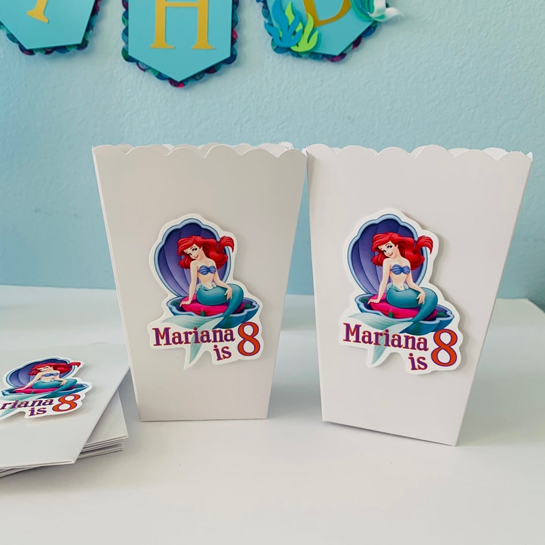 Little Mermaid Popcorn Box Little Mermaid Party Decorations Etsy
