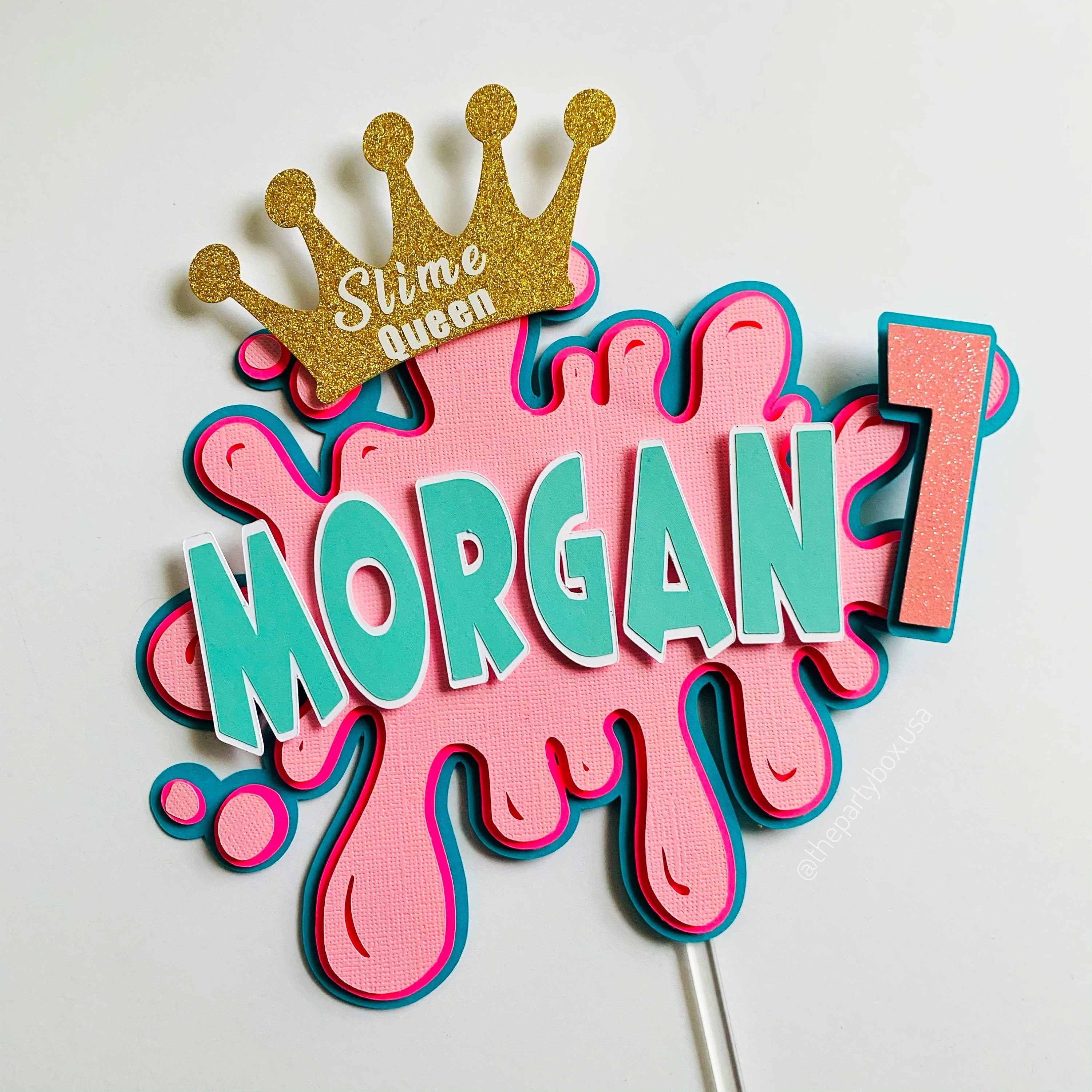 Topper Slime Slime Cake Topper Slimetheme Party Decorations Slime Personalized ...