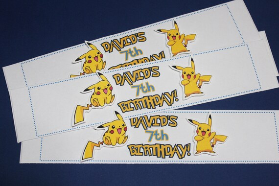 Pokemon water bottle labels, Personalized Pokemon labels, Pokemon party decorations, Pokemon party labels, Pokemon party favors, Il_570xn