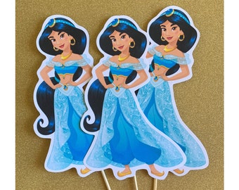 Aladdin Party Centerpieces, Aladdin Party decorations, Princess Jasmine party die cuts, Princess Jasmine cake topper, Aladdin theme party