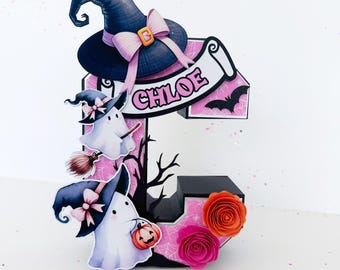 Pink Ghost Halloween 3D Letter Ghost Halloween Theme Party Decorations Custom 3D Letter Pink Halloween Table Decor Personalized 3D Letter