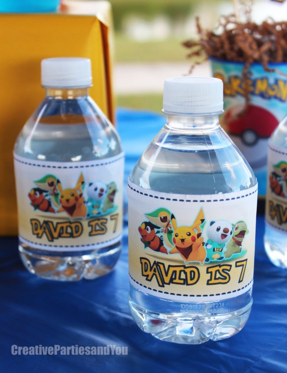 Pokemon Water Labels / Set of 12 / Labels ready to use - Physical item / Pokemon Il_570xn