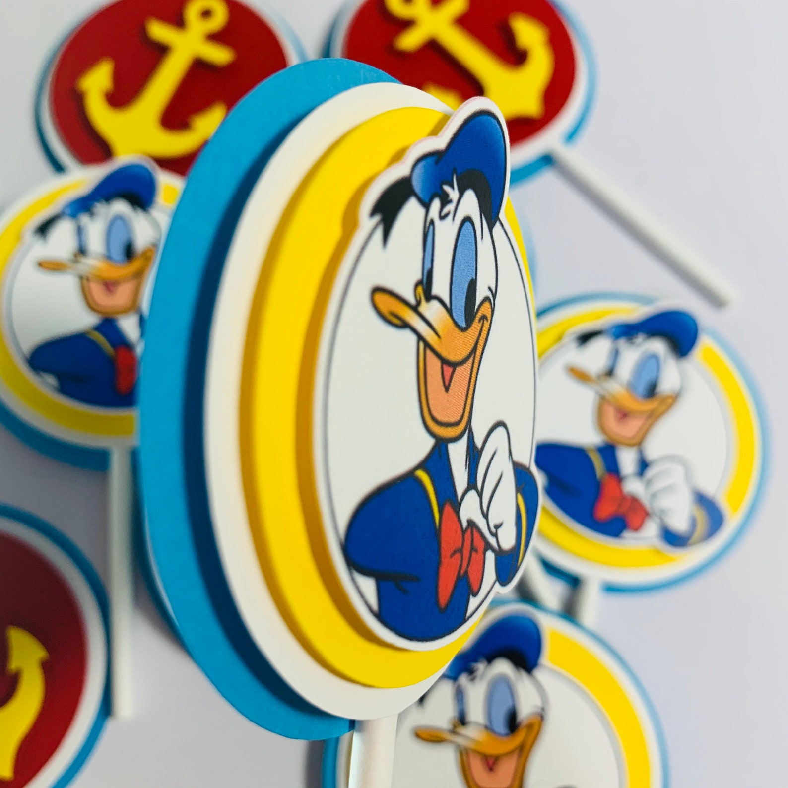 Donald Duck Cupcake Toppers Donald Duck Party Decorations Etsy