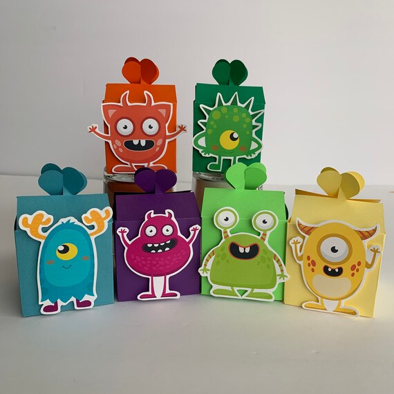 Little Monster Favor box, monster party box, Monster party decor, little monster candy box, party favor box, monster bash decoration Il_570xn