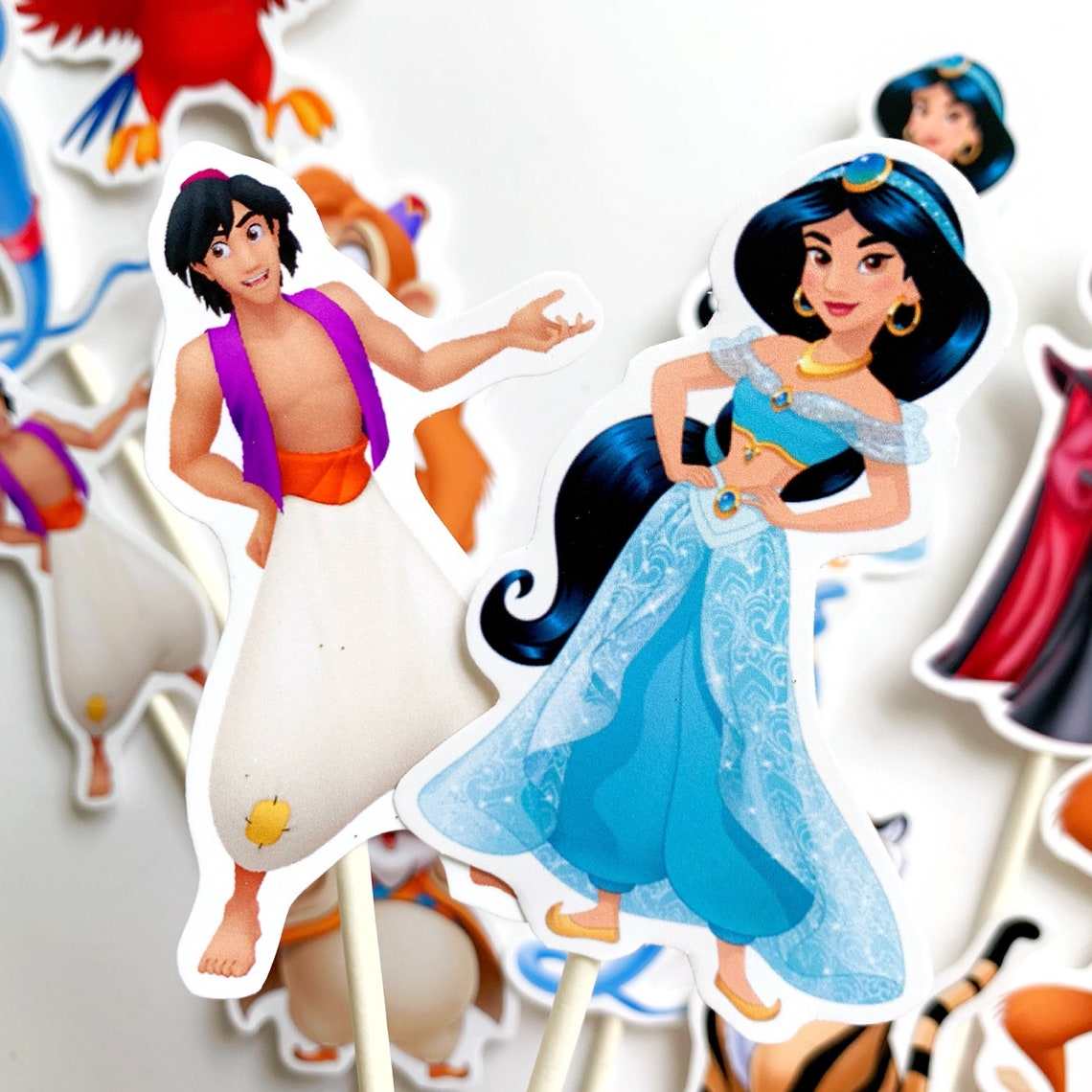 Aladdin Cupcake Toppers Aladdin Jasmine Party Decorations Etsy