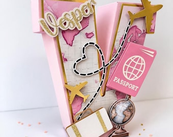 Travel Adventure Theme Pink 3d Letter Airplane Theme Party Table Decorations Travel Party 3D Letter Adventure Party Decorations