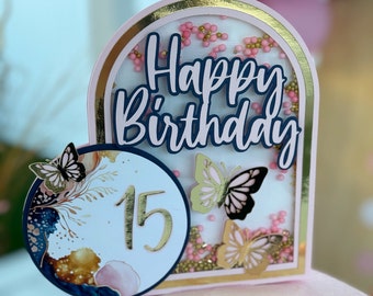 Butterfly Cake Topper, Butterfly Floral Theme Party, Butterfly Happy Birthday Cake Topper, Butterfly Party Decorations, Floral Theme Party