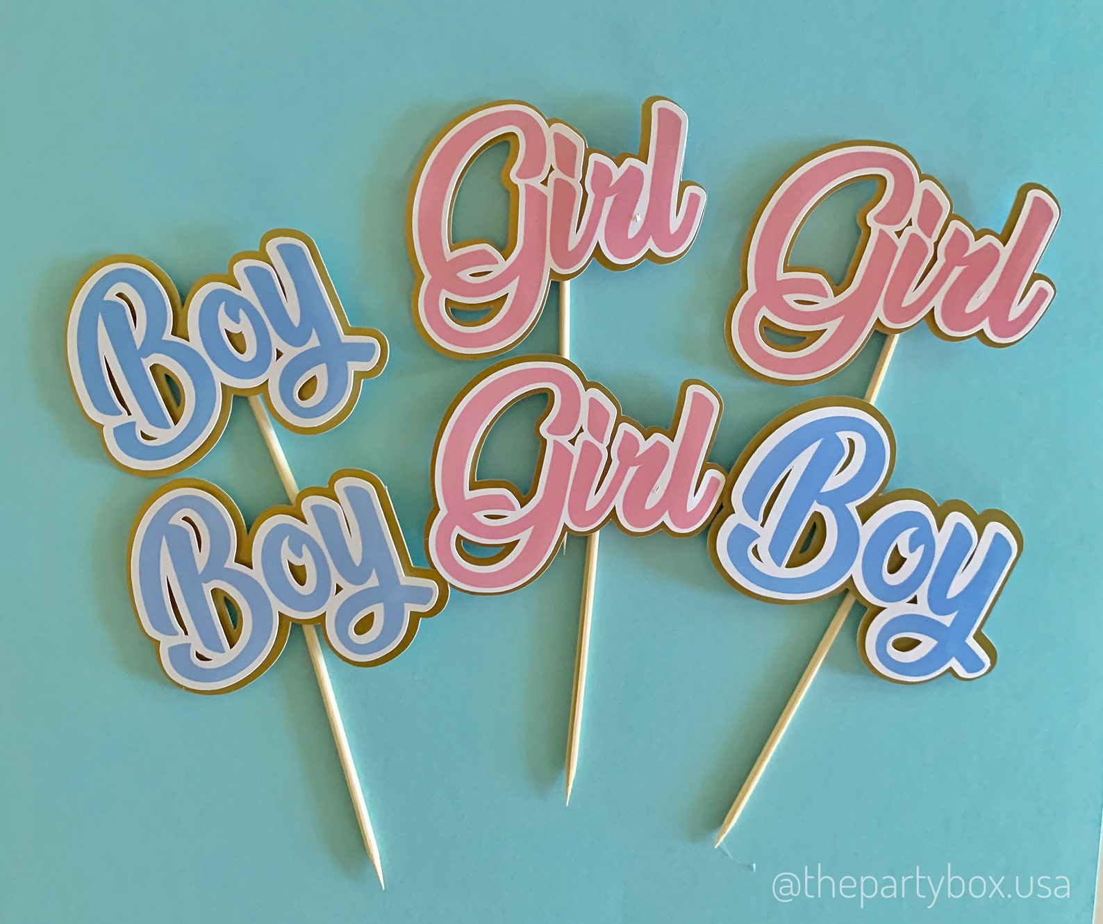 Gender Reveal Cupcake Toppers Boy or Girl Cupcake Toppers Etsy
