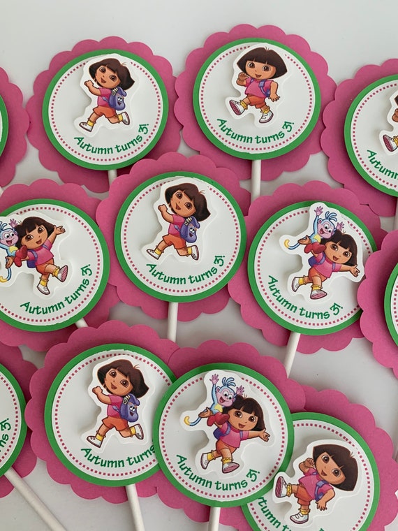 Dora The Explorer Cupcake Toppers, Dora The Explorer party decorations, Dora cupcake toppers, Dora The Explorer birthday party Il_570xn