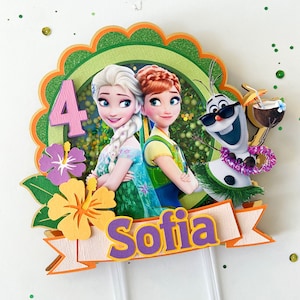 Frozen Fever Cake Topper Frozen Fever Partydekoration Elsa und Anna Geburtstagsparty Frozen Fever Sommer Mottoparty Frozen Fever Decor