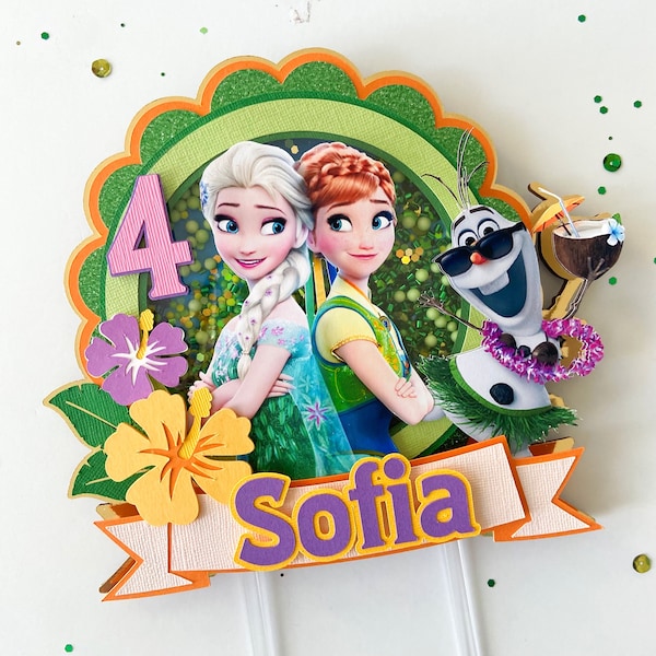Frozen Fever Cake Topper Frozen Fever Party Decorations Elsa and Anna Birthday Party Frozen Fever Summer Theme Party Frozen Fever Decor