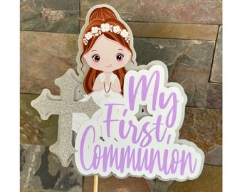 First Communion Centerpieces, Religious celebration centerpieces, First Communion party decorations, Christening decor, religious girl decor