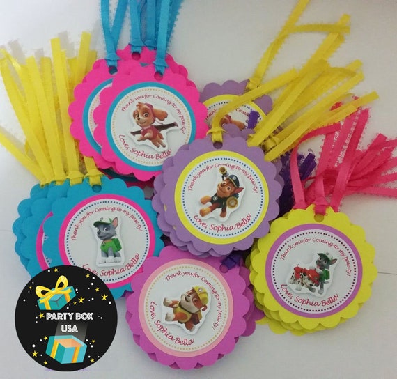 Paw Patrol Thank You tags, Paw Patrol favor tags, Paw Patrol Birthday Tags, Personalized Paw Patrol Party Tags, Paw Patrol for girls Il_570xn