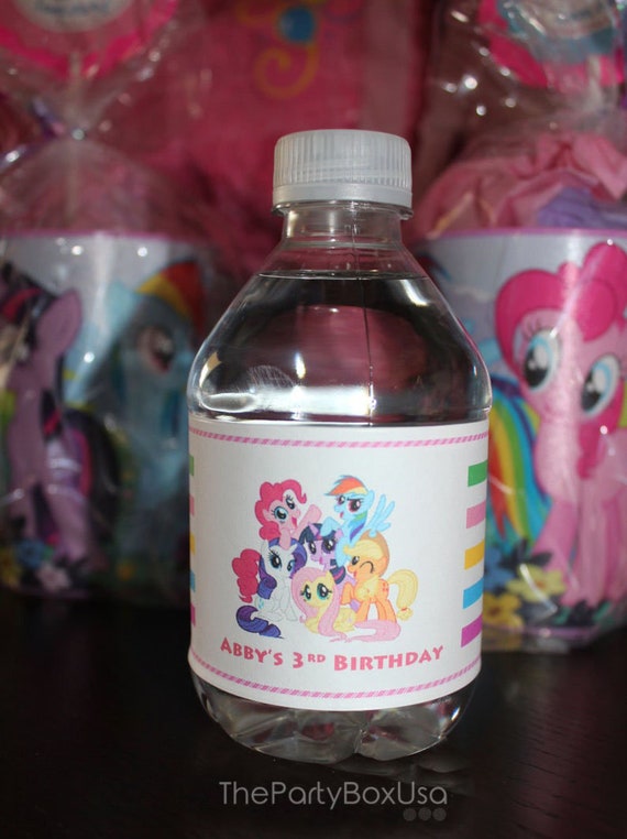 My Little Pony Water bottle labels, my little pony party, personalized my little pony water bottle labels, physical item, set of 12 Il_570xn