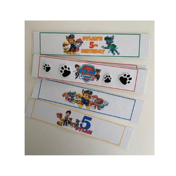 Paw Patrol Water bottle labels, Paw Patrol party decorations, birthday party labels, Personalized bottle labels, Paw Patrol bottle wrappers Il_570xn