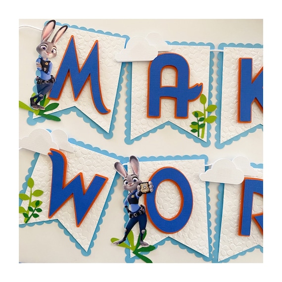 Zootopia Birthday Party Banner, Zootopia Party Decorations, Zootopia inspired birthday banner