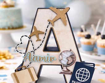 Travel Custom 3d Letter Airplane Theme Party Table Decorations Travel Party 3D Letter Adventure Theme Party Decorations