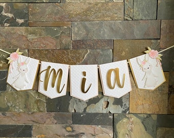 Bunny Banner, Bunny High Chair Banner, Bunny Party Decorations, Easter Theme Party, Some Bunny Custom Name Banner, Floral Bunny Banner