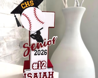 Senior Graduation 3D Letter, Baseball Senior Night 2026 Decor, Senior Graduation Table Decor, Senior Night Party Custom Centerpiece